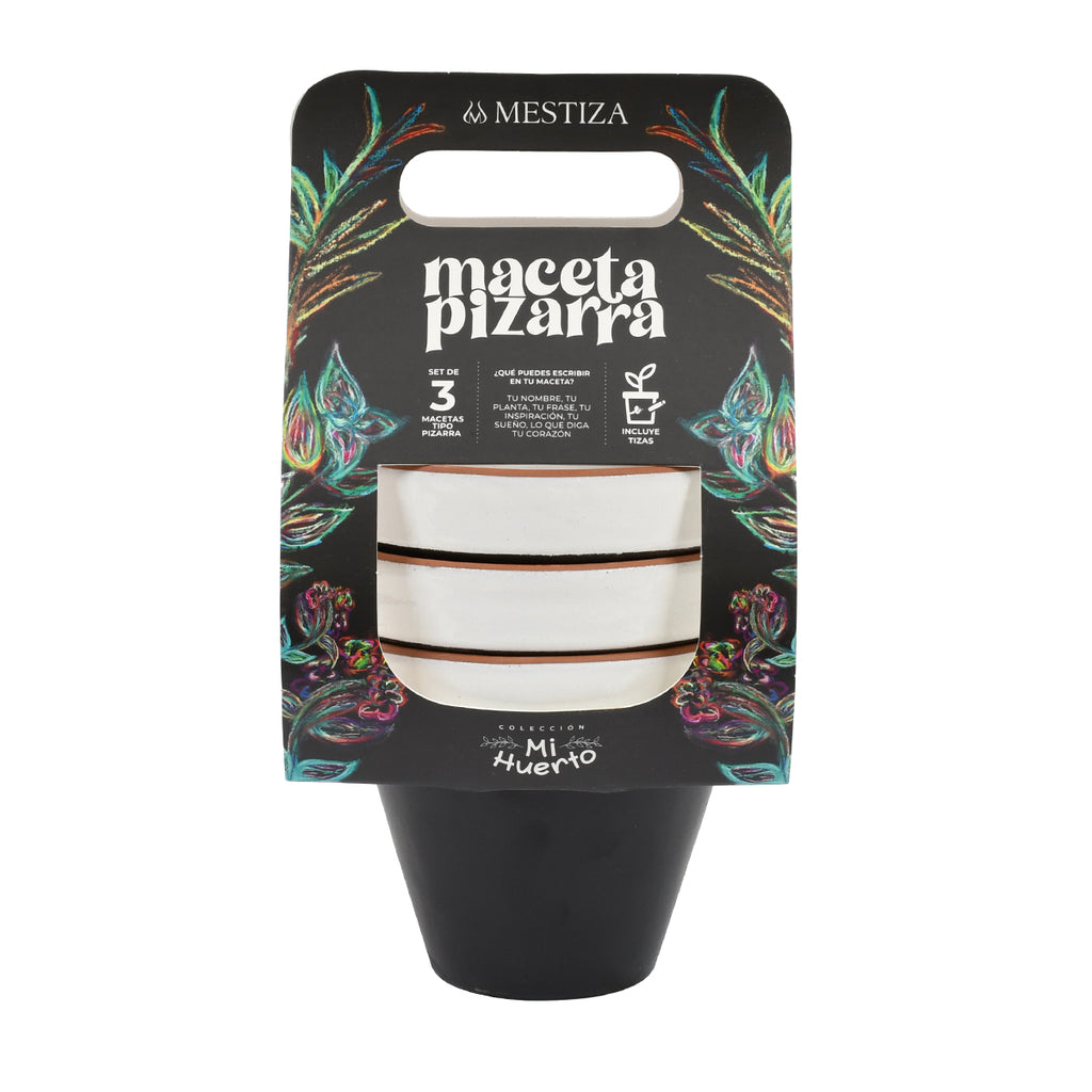 Set Pizarra – 3 Macetas de 15 cm