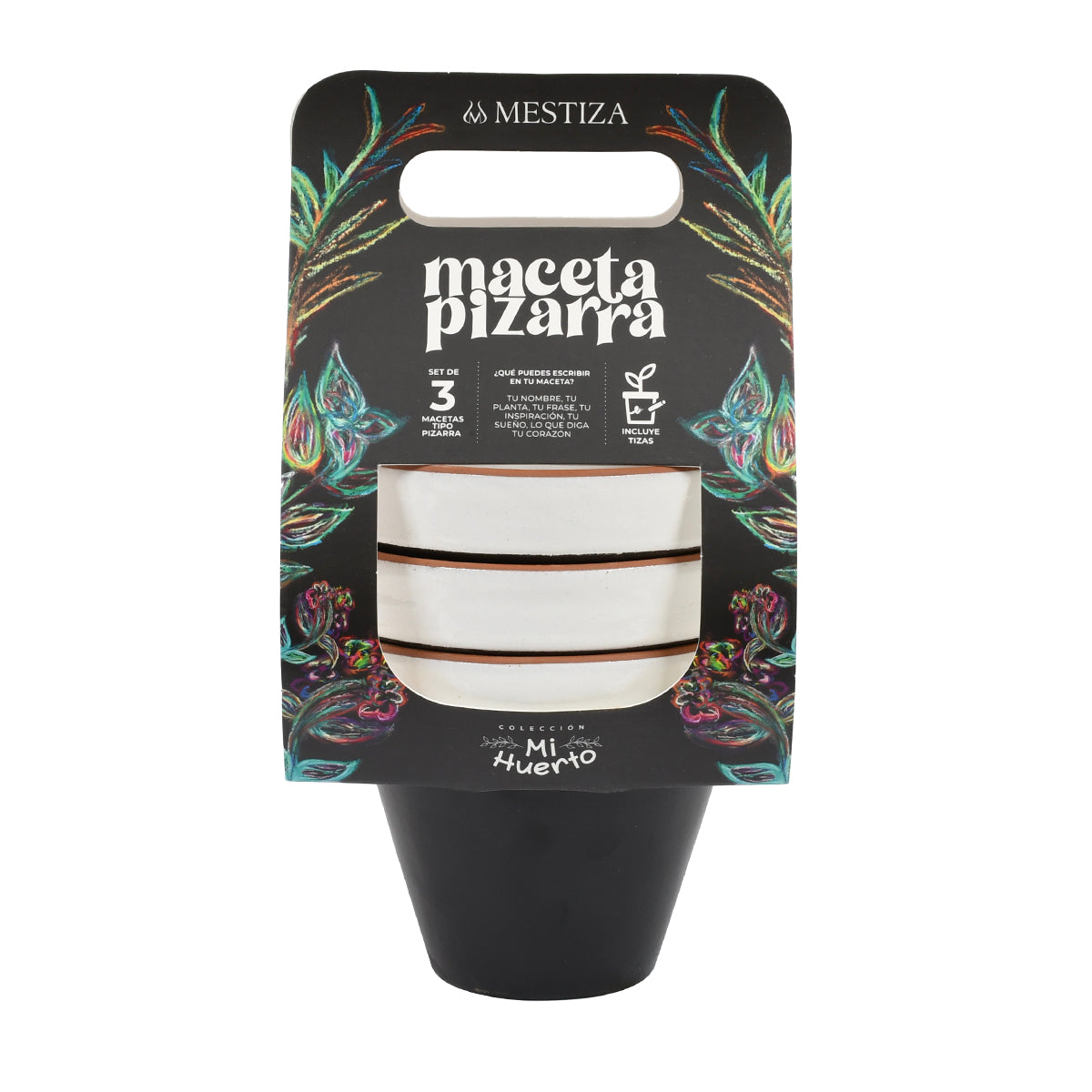 Set Pizarra – 3 Macetas de 15 cm